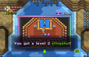 Swim underwater and enter the cave for a lvl 2 Slingshot