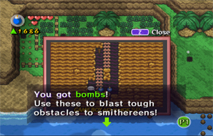 Grab the Bombs from one of the caves