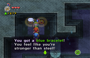 Grab the Blue Bracelet after hitting the switches