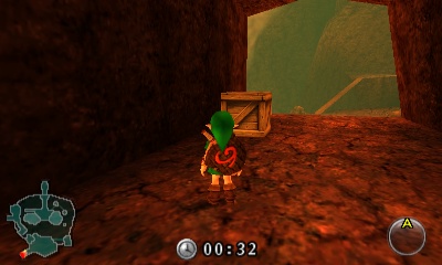 #27: At the very top of Death Mountain, enter the Death Mountain Crater as Child Link. In the entrance passage is a wooden crate - roll into it to find a Gold Skulltula.
