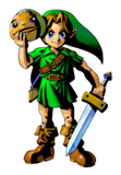 File:Link with Goron Mask (Zelda - MM) - SSB Brawl Sticker.png