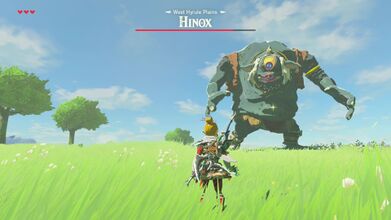Fighting the Blue Hinox in Breath of the Wild
