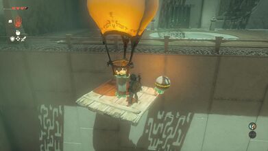 Attach the Orb to a platform, flame, and Balloon to reach the top of the Shrine