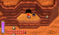 Requirements: Merge. In the first cave where the boulders are rolling down towards Link there are two exits. The further exit to the west can be reached by breaking the rolling boulders or merging into the wall to avoid them. Exit the cave and merge along the wall to the right to find the Maiamai.