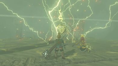 Use lighting on the structure to cause the Lightning Temple to rise
