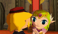 Zelda giving Link her letter in Spirit Tracks