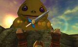 Link acquiring Biggoron's Sword in Ocarina of Time 3D