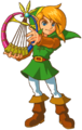 Link artwork with the Harp of Ages from Oracle of Ages