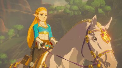 Zelda's horse in the To Mount Lanayru Recovered Memory; note the French Braided Mane styling