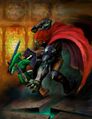 Artwork of Ganondorf and Link fighting from The Legend of Zelda: Ocarina of Time