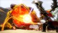 Ganondorf going against King Dodongo while charging its fireball