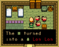 Link collecting the Lon Lon Egg inside Talon & Malon's House
