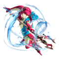 Key art of Mipha from Age of Calamity with the Lightscale Trident