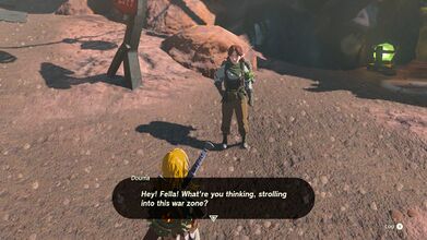Link talking to Douma in Tears of the Kingdom