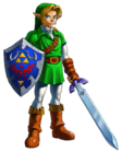 Artwork of Adult Link wearing the Kokiri Tunic from Ocarina of Time