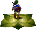 Adult Link riding a Magic Bean plant in Ocarina of Time