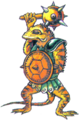 Orange Lizalfos official artwork from The Adventure of Link.