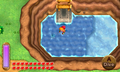 Requirements: Zora's Flippers. Once screen east of the Fortune Teller, there is a small pond and a Maiamai can be seen at the bottom of it.
