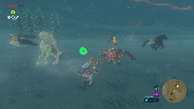 Stalkoblin, Bokoblin, and Stalhorse in the North Tabantha Snowfield.