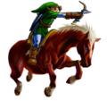 Artwork of Link and Epona from Ocarina of Time