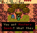 Link acquiring some Mystery Seeds.