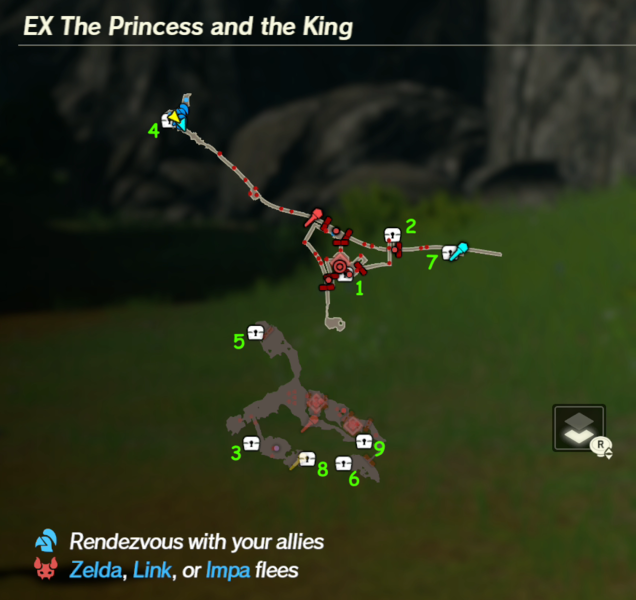 There are 9 treasure chests found in EX The Princess and the King.