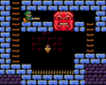Link and the Mega Thwomp in Link's Awakening.