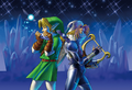 Link and Sheik playing their instruments