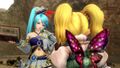 Agitha meeting Lana after being rescued in Hyrule Warriors