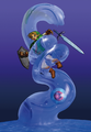 Artwork of Link fighting Morpha