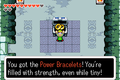 Link obtaining the Power Bracelets in The Minish Cap