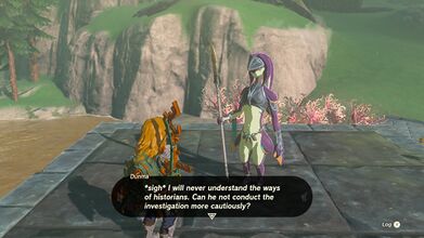 Link talking to Dunma in Tears of the Kingdom