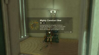 Link picking up a Mighty Construct Bow