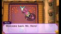 Ravio welcoming Link back to his shop