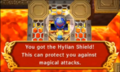 Link acquiring the Hylian Shield in A Link Between Worlds