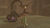 Link fighting a Moldarach.