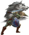 Key art of Link and Wolf Link created for Twilight Princess HD