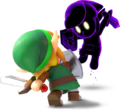 Artwork of Link fighting Shadow Link in Link's Awakening (2019)