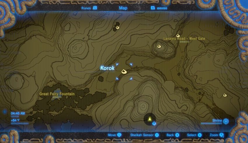 Korok Seed #6: Northeast of the Great Fairy Fountain in the Dueling Peaks r...