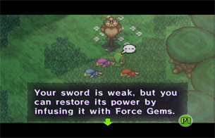 You can restore the sword's power using Force Gems