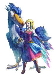Official artwork of Zelda with a bird