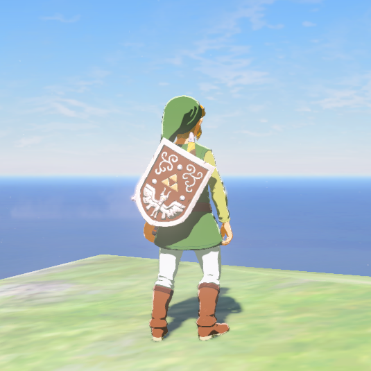 File:Hero Shield with Hero of Winds Set from back - BotW.png