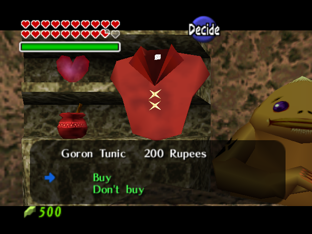 File:Goron Tunic - 200 Rupees - OOT64.png