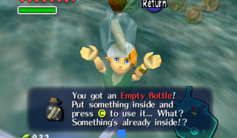 Ocarina of Time Ruto's Letter Bottle #3 and Open Zora's Fountain 