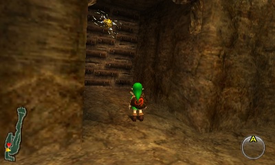 #25: On the lowest part of the trail, between Kakariko Village and Dodongo's Cavern, there is a bombable wall on the side where you can hear a Gold Skulltula. Bomb the wall, defeat the Skulltula, and climb the wall for the token.