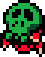 A Spiny Beetle from Link's Awakening under a skull