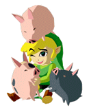 File:Link & Pigs (Zelda - Wind Waker) - SSB Brawl Sticker.png