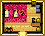 Link waking in bed in Marin and Tarin's House at the start of the game.