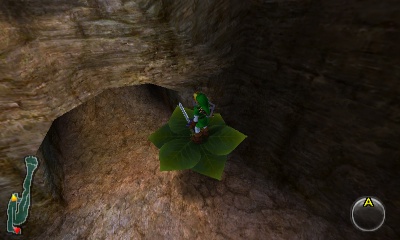#26: As a child, plant a Magic Bean in the soft soil at the entrance of Dodongo's Cavern. As an adult, Link can ride the resulting Magic Bean Plant to jump on to the ledge above the entrance. where a Piece of Heart awaits. Another way to get there is to go to the Bomb Flower that is directly above Dodongo's Cavern. Move the Bomb Flower out of the way, then face away towards the southeast (opposite the cavern), target and backflip. If done right, Link will land on the platform and can get the Piece of Heart early.