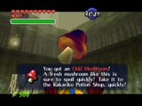Link gets the Odd Mushroom in Ocarina of Time (N64)